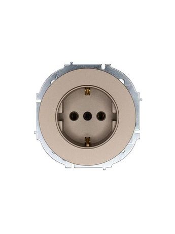 Розетка 1-м OSEN IP20 16А с заземл. ПБТ механизм титан LEZARD 743-3788-122B