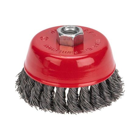 Щетка чашечная для УШМ, крученая стальная проволока, 100мм, М14 | KR-91-1234 Kranz