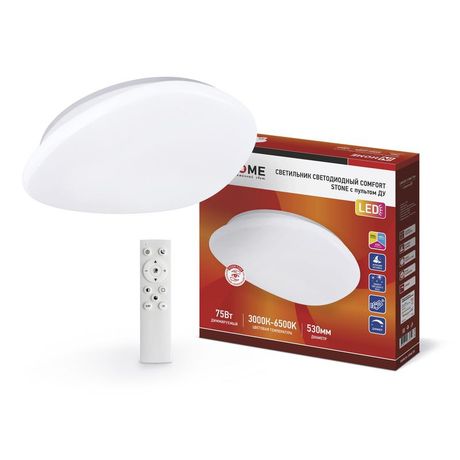 Светильник светодиодный COMFORT STONE 75Вт 230В 3000-6500K 6000Лм 530x105мм с пультом ДУ | 4690612035642 IN HOME