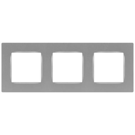 Рамка для розеток и выключателей Серия 12 12-5203-03 на 3 поста, Классик, алюминий | Б0067788 ЭРА