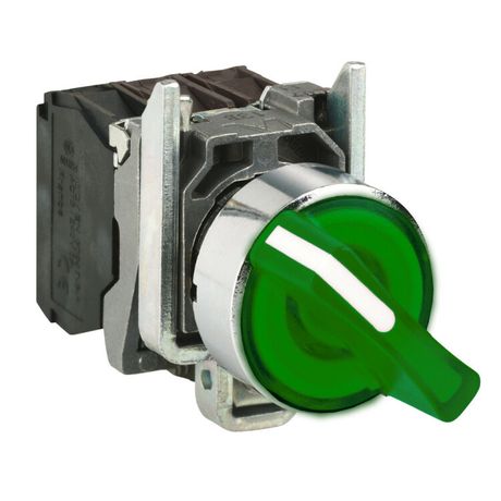 Переключатель 2-х поз. с фикс. 1НО+1Н3 инд. зел. SchE XB4BK123M5 Schneider Electric