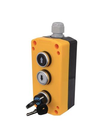 Пост управления ПКУ-22-3441-65У1 1 переключатель на два положения с фиксацией ключом НО; цилиндр "Стрелка вверх" НО бел.; вниз" черн.; IP65 Электротехник ET526983