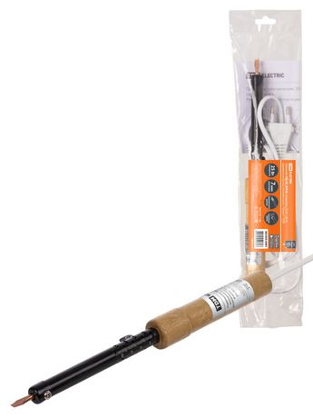 Паяльник ПД-25, ЭПСН, мощность 25 Вт, 230 В, деревянная ручка, плоское жало, "Гранит" | SQ1025-0401 TDM