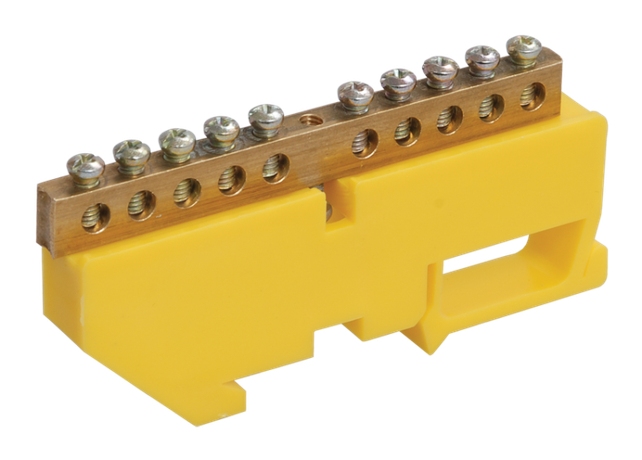 Шина PE "земля" на DIN-изоляторе ШНИ-6х9-20-Д-Ж | YNN10-69-20D-K05 IEK