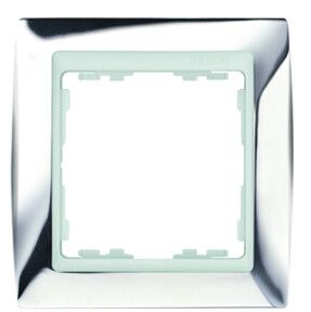 Рамка на 4 поста, S82, хром - белый 82644-63 Simon