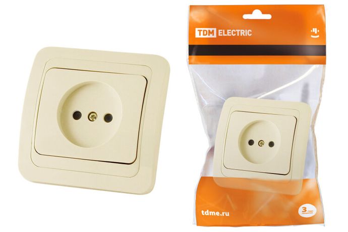 Розетка 2П 10А сл. кость "Валдай" | SQ1804-0107 TDM