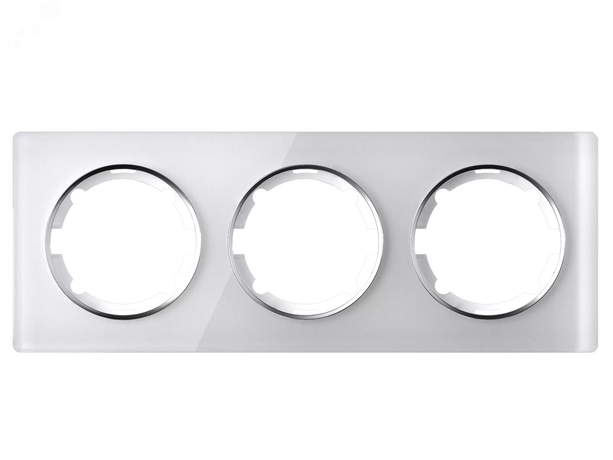 Рамка горизонтальная стеклянная тройная, цвет белый | 2234926 ССТ