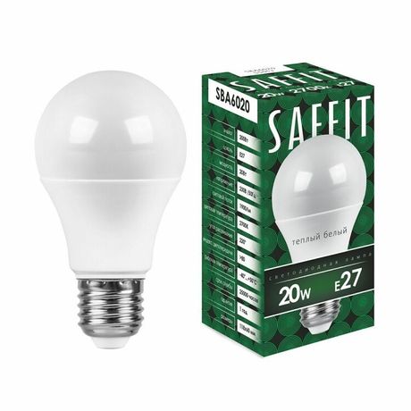 Лампа светодиодная SBA6020 20W 2700K 230V E27 A60 | 55013 SAFFIT FERON