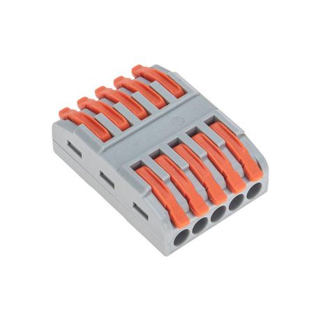 Клемма СМК 222-425 проходная 5 полюсов (0,08-4мм²), серая (30 шт/уп) | 07-5245 REXANT MEET