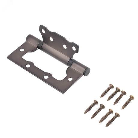 Петля дверная накладная без врезки 2шт АЛЛЮР 100х75 2BB MBN бронза матовая - 12161 ПТК