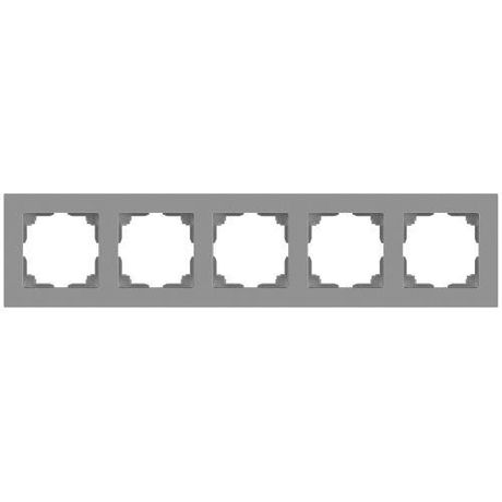 Рамка для розеток и выключателей Intro Accent 6-505-03 на 5 постов, СУ, алюминий | Б0063725 ЭРА