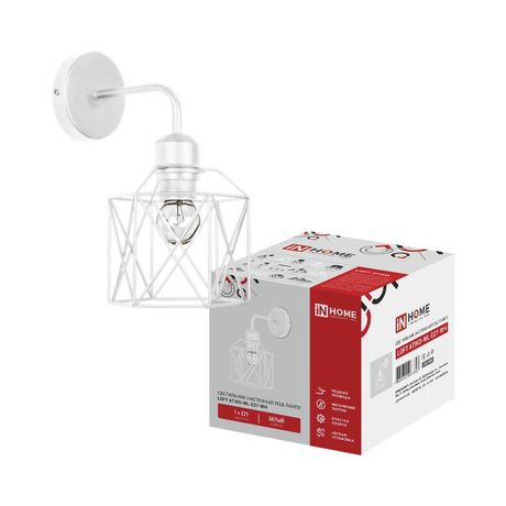 Светильник LOFT ATIKO-WL-E27-WH 10-60Вт E27 IP20 настен. под лампу бел. IN HOME 4690612067353 IN HOME арт. 4690612067353