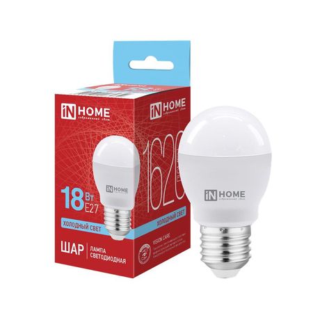 Лампа светодиодная LED-ШАР-VC 18Вт шар 6500К E27 1620лм 230В IN HOME 4690612065359 IN HOME арт. 4690612065359