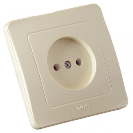 Розетка скрытая со шторками слоновая кость - РС16-302-01 HEGEL