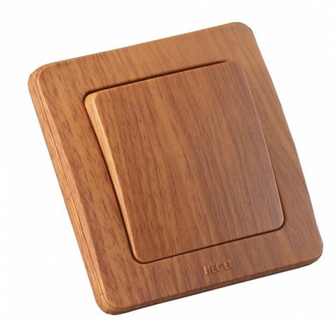 Выключатель скрытой установки, одноклавишный, с самовозвратом, цвет дуб | ВС10-331-05 HEGEL