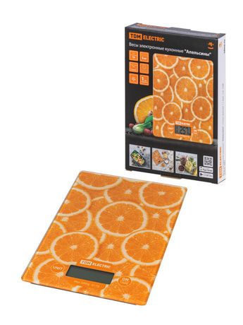 Весы электронные кухонные "Апельсины", стекло, деление 1 г, макс. 5 кг, | SQ4025-0003 TDM