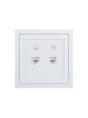 Розетка компьютер+телефон СП ZIMA бел. LEZARD 704-0288-143