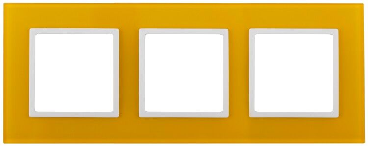 Рамка для розеток и выключателей жёлтый стекло ЭРА Elegance 14-5103-21 - Б0034512