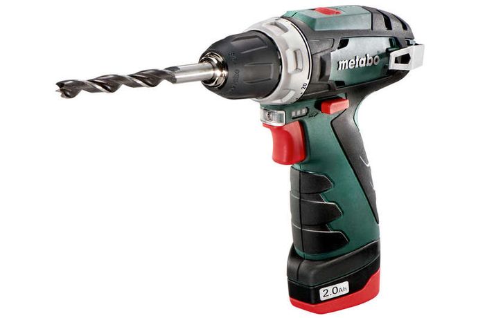 Дрель-шуруповерт аккумуляторный PowerMaxx BS Basic 12В 2х2.0, LC40, патрон, кейс - 600080500 Metabo