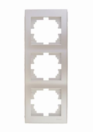 Рамка RAIN тройная вертикальная жемчужно-белый перламутр с боковой вставкой - 703-3030-153 LEZARD