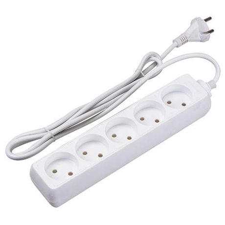 Удлинитель 5х3м 10А IP20 FE075-05-300 2.2кВт ПВС 2х0.75 защ. шторки ФАZА 5000216 ФАЗА .4895205000216
