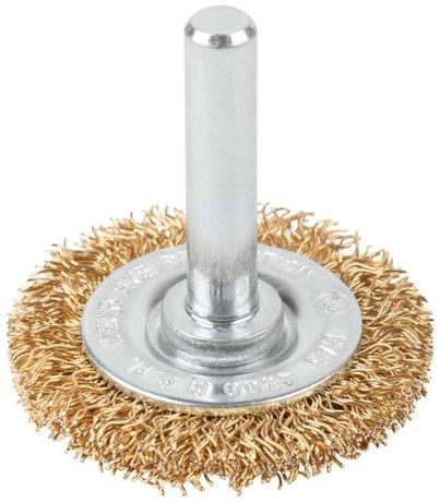 Щетка для дрели, Плоская, латунированная витая проволока 0,3 мм, 38 блистер, Profi - 82-913 РОС