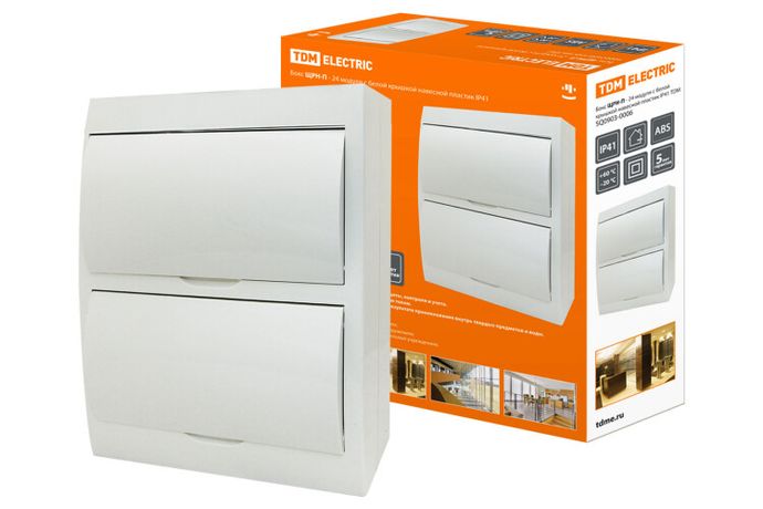 Бокс пластиковый навесной ЩРН-П-24 модуля с белой крышкой, навесной, пластик IP41 | SQ0903-0006 TDM