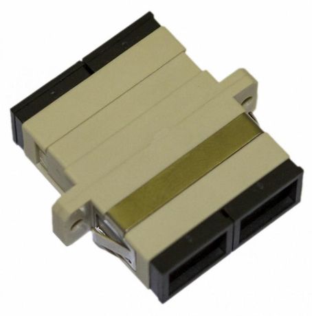 Адаптер проходной оптический FA-P11Z-DSC/DSC-N/BK-BG SC-SC, MM, duplex, корпус пластиковый, бежевый, черные колпачки | 242823 Hyperline