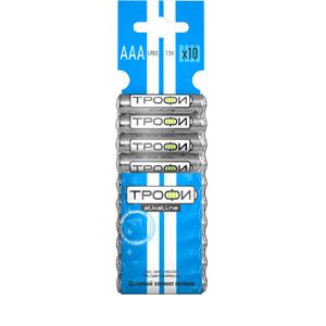 Батарейка щелочная (алкалиновая) LR03-10BL (100/800/38400) (AAA) | Б0018948 ТРОФИ