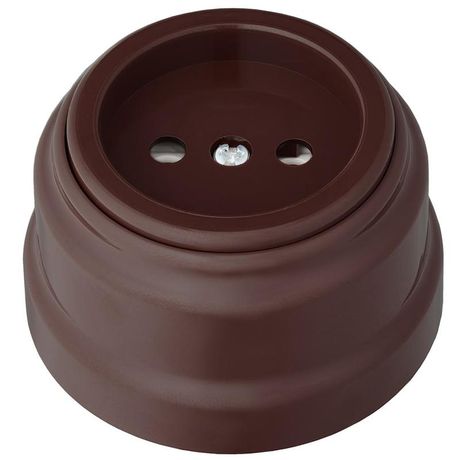 Розетка 1-м ОП РЕТРО 16А без заземл. Bylectrica РА16-0201 шоколад