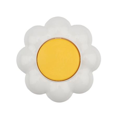Выключатель одноклавишный HAPPY Ромашка скрытой установки, желтый/белый | KR-78-0620 Kranz