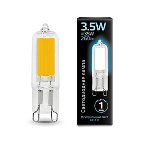 Лампа светодиодная LED 3.5 Вт 260 лм 4100К AC220-240В G9 капсула нейтральный стеклянная Black Gauss - 107809203