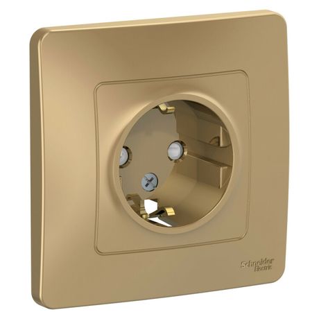 Розетка 1-м СП Blanca 16А IP20 250В с заземл. защ. шторки титан SE BLNRS001114 APC