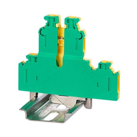 Клемма заземления двухуровневая, винтовой зажим, 4 точки подключения, кв.мм ж/з | KRUKB-5-PE DKC ДКС