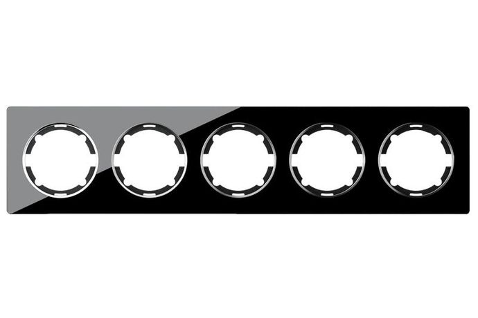 Рамка 5-м Garda горизонт. стеклянная чер. 2E52501303 OneKeyElectro 2234943 ССТ