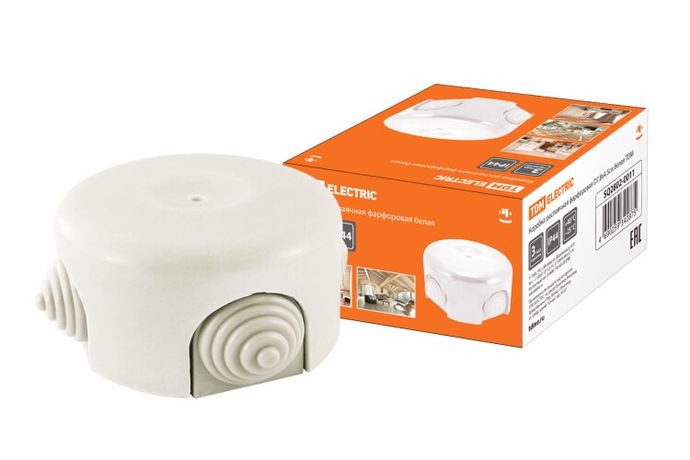 Коробка распаячная фарфоровая D7,8х4,5см белая | SQ2802-0011 TDM