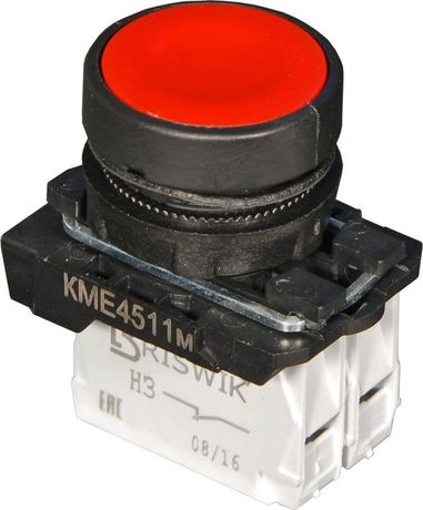 Выключатель кнопочный КМЕ-4511м толкатель цилиндрический внутрен. протектор 1з+1р 10А диаметр посадочного отверстия 22мм УХЛ2 IP54 красн. Реле и Автоматика A8012-T15080127