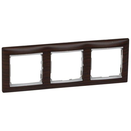 Рамка 3-м Valena темн. дерево/сер. штрих (DIY-упак.) IEK 696732 Legrand