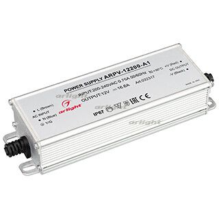 Блок питания ARPV-12200-A1 (12V, 16.6A, 200W) (Arlight, IP67 Металл, 3 года) | 032317 Arlight