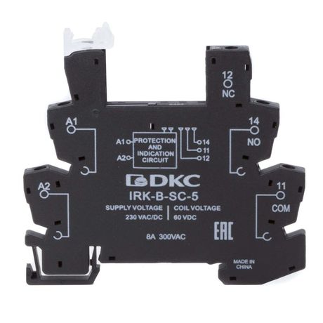 Колодка ультратонкая для реле серии RIS, вх. напр. 230V AC/DC, винт. клеммы | IRK-B-SC-5 DKC ДКС
