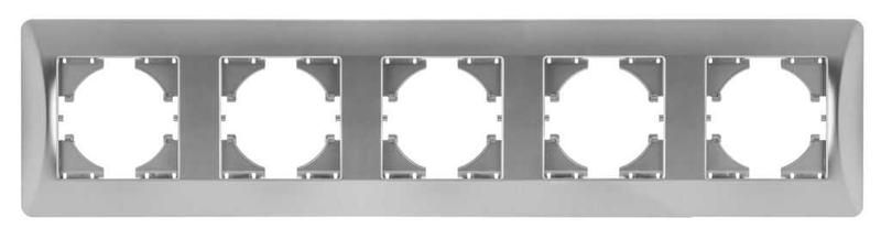 Рамка 5-местная Ugra, серебро - С1150-004 GUSI