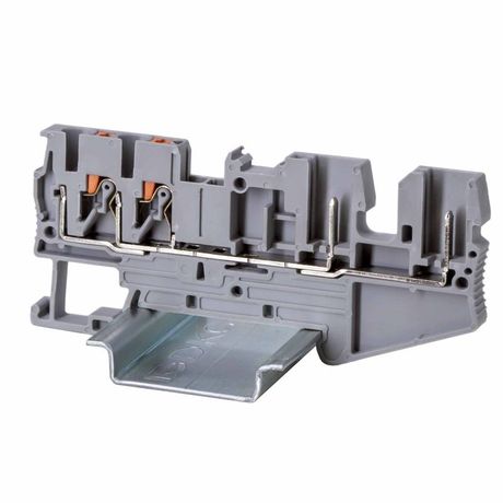 Клемма проходная под вставной штекер, зажим push-in, 4 точки подключения, 2.5 кв.мм, серая | VPR-2.5-QT-2P DKC ДКС