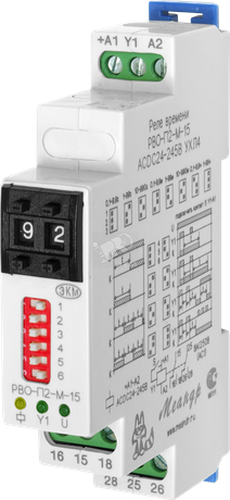 Реле времени РВО-П2-М-15 0.1с-99ч катушка управления АС/DС24-245В УХЛ4 - 4640016932306 Меандр