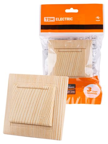 Розетка 2П+З 16А 250В IP44 с защ. шт. крышкой сосна "Лама" | SQ1815-0314 TDM