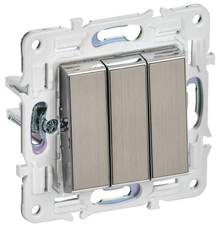 Выключатель 3-кл. SKANDY 10А SK-V11N никель IEK SK-V30-0-10-K50