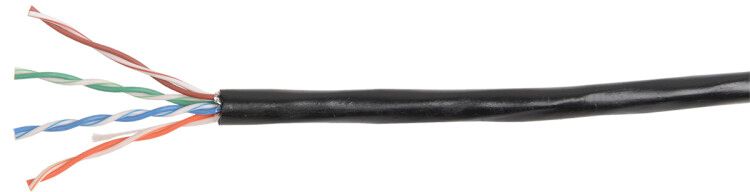 Кабель связи витая пара ШПД U/UTP 24AWG кат.5е 4х2х0.48мм solid LDPE внешней прокладки (305м) черн. (м) ITK BC3-C5E04-139 IEK
