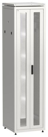 Шкаф напольный сетевой 19' LINEA N 47U 600х600мм передняя распашная перфорированная дверь задняя серый - LN35-47U66-2PP IEK