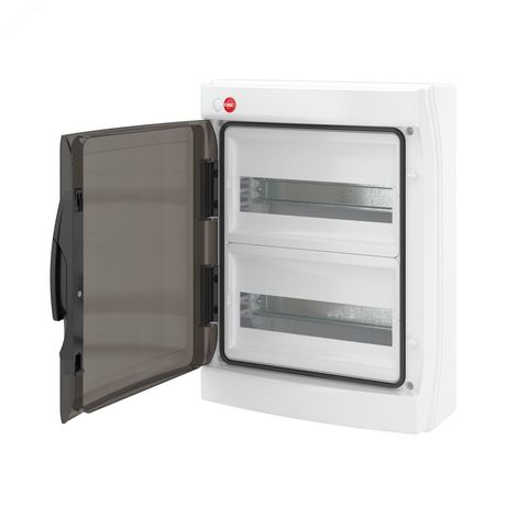 Щиток настенный с дверцей 24 мод.,IP65, серый, клеммным блоком 63А - RB24W6TGD ДКС