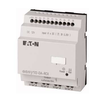 Программируемое реле 12VDC, цифровые 8 DI (2 могут использоваться как аналог.), 4DO, 10А, часы реального времени, EASY512-DA-RCX10 - 104575 EATON