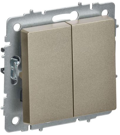Выключатель перекрестный 2-кл. СП BRITE ВС10-2-3-БрШ 10А механизм шампань IEK BR-V23-0-10-K37
